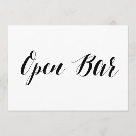 カリグラフィースタイルの"Open Bar" ウェディングサイン 招待状