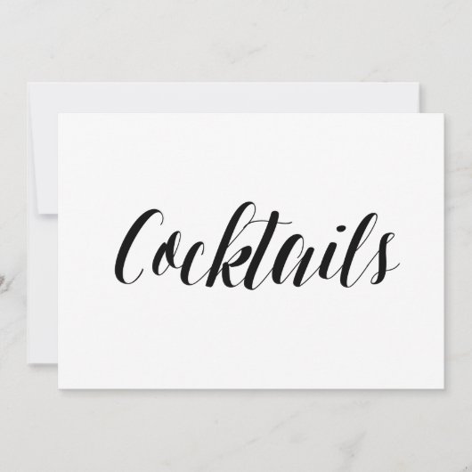 カリグラフィースタイル「Cocktails」ウェディングサイン 招待状 (正面)