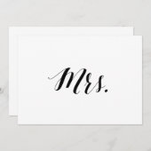カリグラフィースタイル「Mrs.」ウェディングチェアサイン 招待状 (正面/裏面)