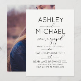 カリグラフィータイポグラフィーエンゲージメントパーティー招待状 招待状