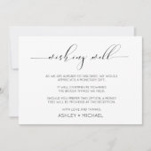 カリグラフィータイポグラフィー結婚式の願い事カード 水平 招待状 (正面)