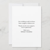 カリグラフィーハート ウェディング Mr. and Mrs. 4枚の写真 サンキューカード (裏面)