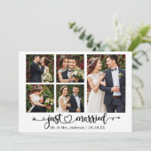 カリグラフィーハート 結婚おめでとう 5枚の写真 ウェディング 案内状 (スタンド正面)
