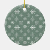 カリグラフィーハート Mr. and Mrs. ウェディング セージグリーン セラミックオーナメント (裏面)