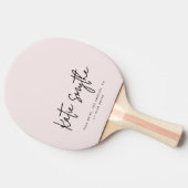 カリグラフィーモダンな名入れのピンク 卓球ラケット (横)
