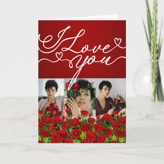 カリグラフィー写真の"I Love You" カード (正面)