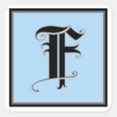 カリグラフィー大文字のF スクエアシール (正面)