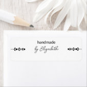 カリグラフィー装飾ライン入り「Handmade By Name」 ラベル (インサイチュ)