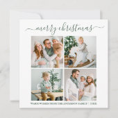 カリグラフィー4枚 写真 クリスマス セージグリーン スクエア (正面)