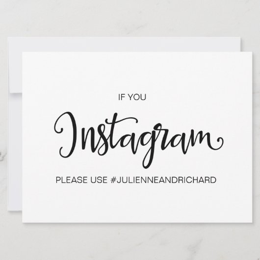 カリグラフィー | 「インスタグラムに投稿して」ウェディングサイン 招待状 (正面)