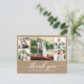 カリグラフィー ウェディング クラフト 5 フォト サンクス ポストカード (スタンド正面)