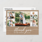 カリグラフィー ウェディング クラフト 5 フォト サンクス ポストカード (正面/裏面)