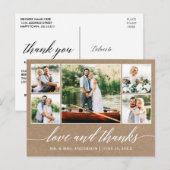 カリグラフィー ウェディング クラフト 5 フォト ラブ サンクス ポストカード (正面/裏面)