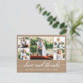 カリグラフィー ウェディング クラフト 5 フォト ラブ サンクス ポストカード (スタンド正面)