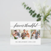 カリグラフィー ウェディング 3 フォト フォーエバー サンクフル ポストカード (スタンド正面)