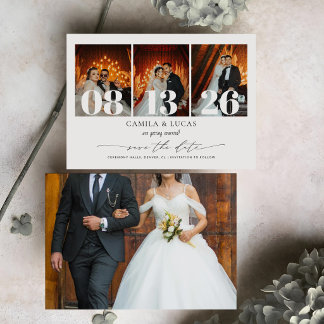 カリグラフィー エレガントな文と写真 | 結婚式 セーブザデート