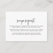 カリグラフィー・エレガント・スクリプト・ウェディング・レシピ・リクエストカード エンクロージャーカード (正面)