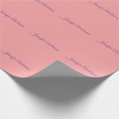 カリグラフィー エレガント パステル レッド 名前入り オーダーメイド ラッピングペーパー (角)