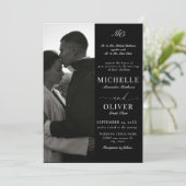 カリグラフィー クラシック フォト エレガント ウェディング 招待状 (スタンド正面)