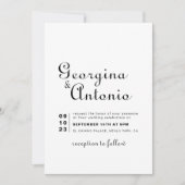 カリグラフィー クラシック ミニマリスト ウェディング 招待状 (正面)