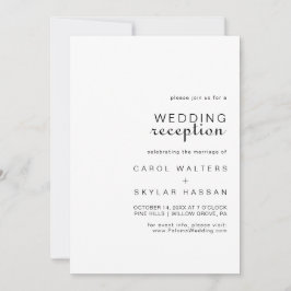 カリグラフィー クラシック ミニマル ウェディング レセプション 招待状