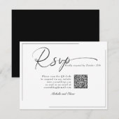 カリグラフィー クラシック モダン ウェディング QRコード RSVP (正面/裏面)