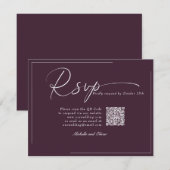 カリグラフィー クラシック モダン ウェディング QRコード RSVP (正面/裏面)