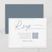 カリグラフィー クラシック モダン ウェディング  QRコード RSVP (正面/裏面)