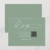 カリグラフィー クラシック モダン ウェディング QRコード RSVP (正面/裏面)