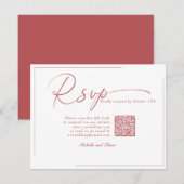 カリグラフィー クラシック モダン ウェディング QRコード RSVP (正面/裏面)