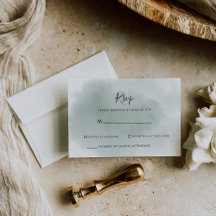 カリグラフィー グリーン＆ホワイト RSVP