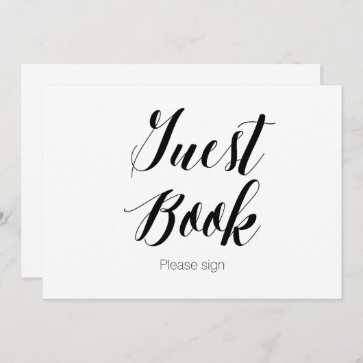 カリグラフィー「ゲストブック ぜひ歌ってください」ウェディングサイン 招待状 (正面/裏面)