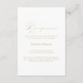 カリグラフィー ゴールド スペイン ウェディング レセプション   エンクロージャーカード (正面)