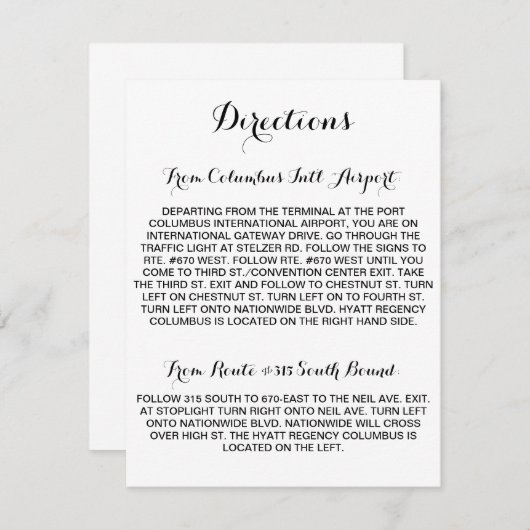 カリグラフィー・スクリプト・ディレクションカード エンクロージャーカード (正面/裏面)