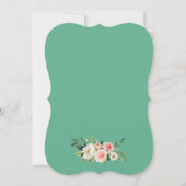 カリグラフィー スクリプト ピンク ホワイト フローラル ネオ ミント 招待状 (裏面)