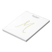 カリグラフィー スクリプト モノグラムイニシャル モダン ノートパッド (回転)