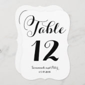 カリグラフィー スクリプト モノグラム 結婚式 テーブル ナンバー 招待状 (正面/裏面)