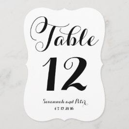 カリグラフィー スクリプト モノグラム 結婚式 テーブル ナンバー 招待状