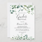 カリグラフィー スクリプト 葉 性別発表パーティー 招待状 (正面)