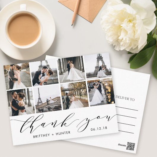 カリグラフィー スクリプト 8 フォト サンクス ポストカード