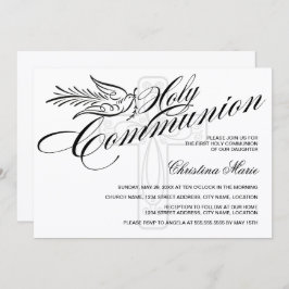 カリグラフィー ダヴとクロス 初めての聖体拝領 招待状