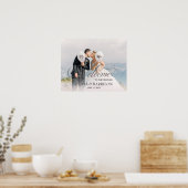 カリグラフィー テキストオーバーレイ フォト ウェディング ウェルカム ポスター (キッチン)