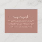 カリグラフィー テラコッタ ウェディング レシピ リクエスト エンクロージャーカード (正面)