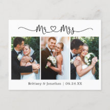 カリグラフィー ハート ウェディング 3 フォト サンクス