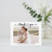 カリグラフィー ハート 2 写真 ウェディング サンクス ポストカード (スタンド正面)