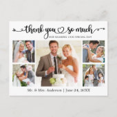 カリグラフィー ハート 5枚 写真 結婚 ありがとう ポストカード (正面)