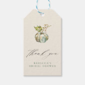 カリグラフィー パンプキン ブライダルシャワー 感謝祭 ギフトタグ (正面)