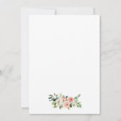 カリグラフィー ピンク ブラッシュ フローラル ウェディング W 招待状 (裏面)