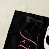 カリグラフィー フューチャー ミセス ネーム 花嫁 ピンク ブラック ビーチタオル (インサイチュ)