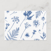 カリグラフィー＆フラワーマルセイユブルーウェディング エンクロージャーカード (裏面)